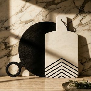 The Contrast Duo, Beecher Wood Board + Brodi Marble Board