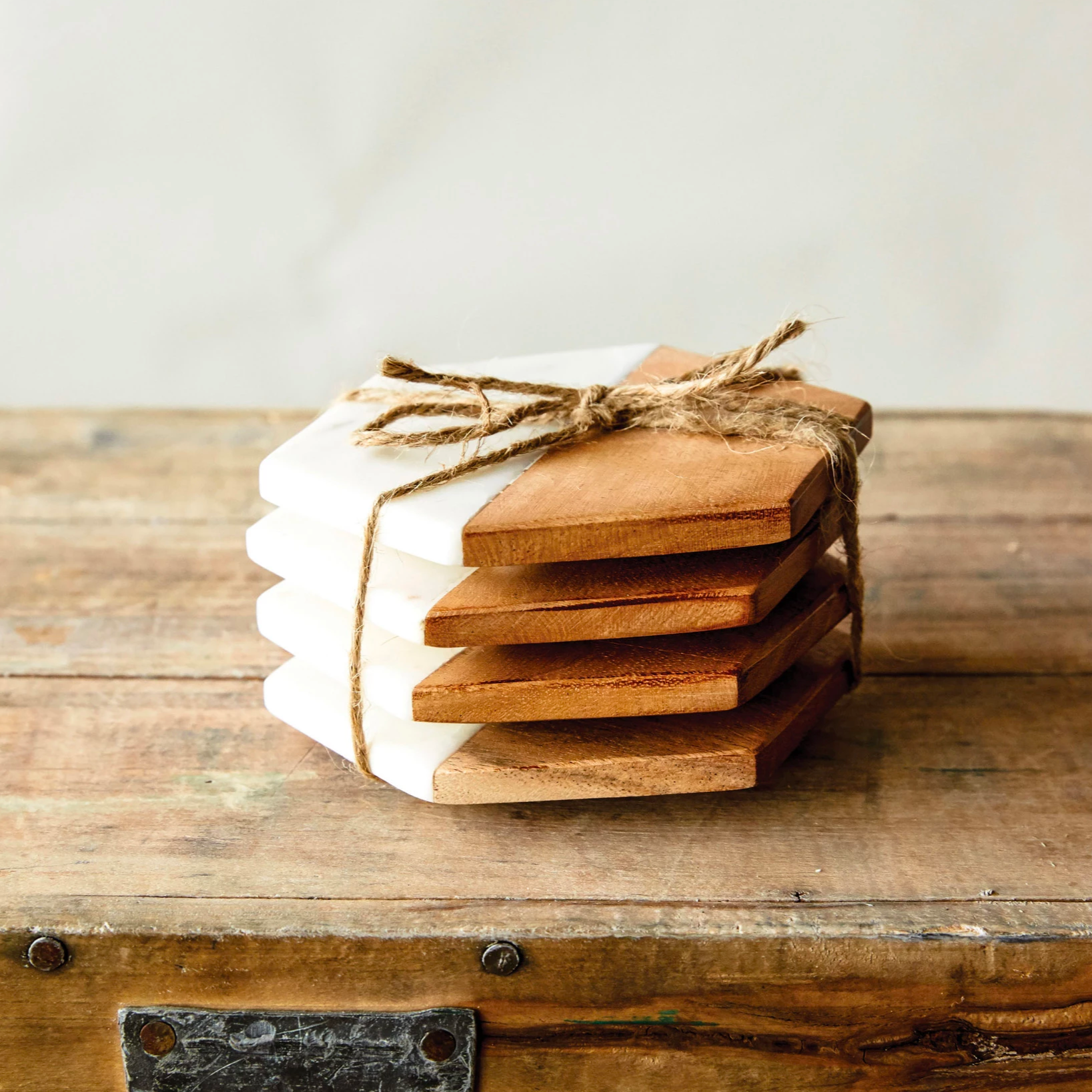Buckley Wood + White Marble Coasters - Image 5