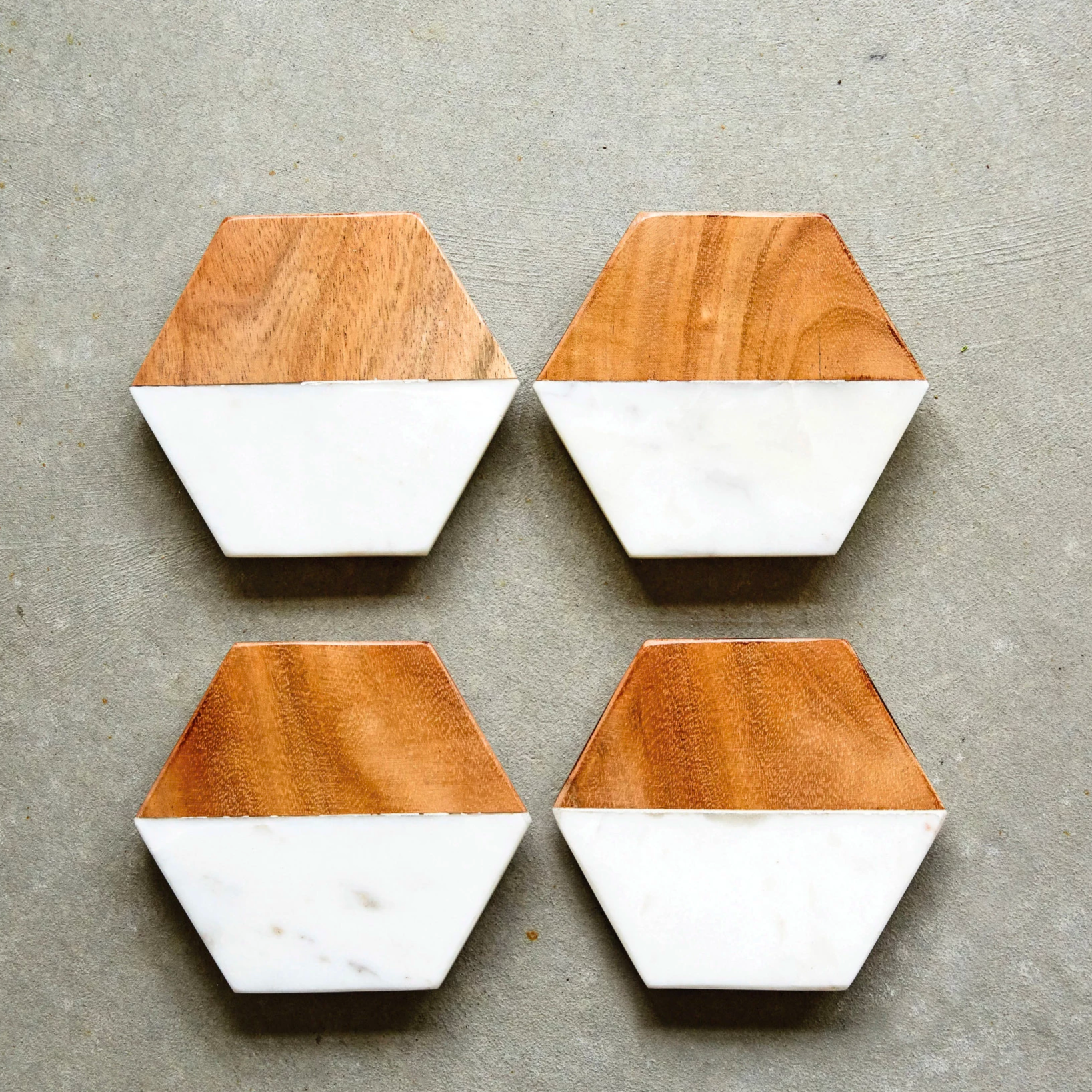 Buckley Wood + White Marble Coasters - Image 6
