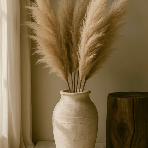 Faux Pampas Grass, Beige, Set of 2