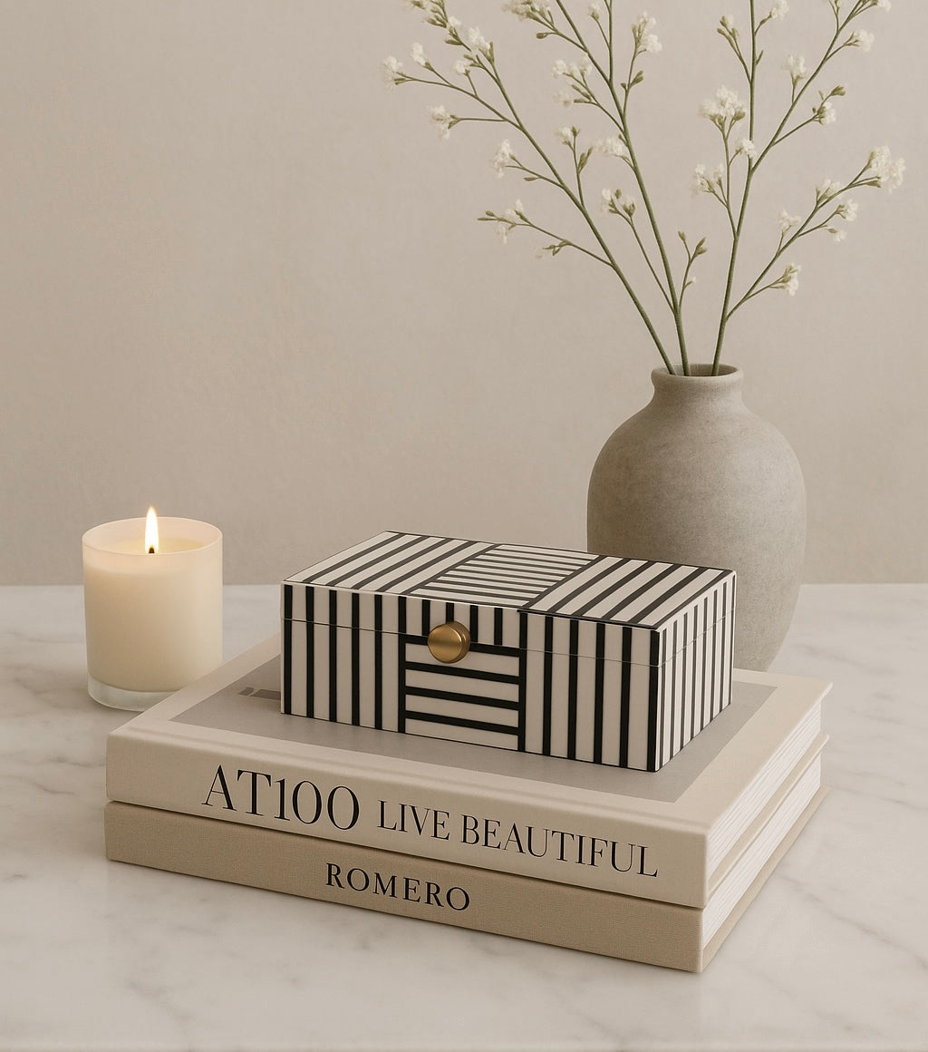 Viona Black + White Decorative Box - Image 2