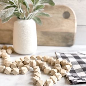 Geometric Wood Beaded Garland