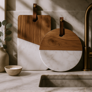 Maison Wood + White Serving Boards