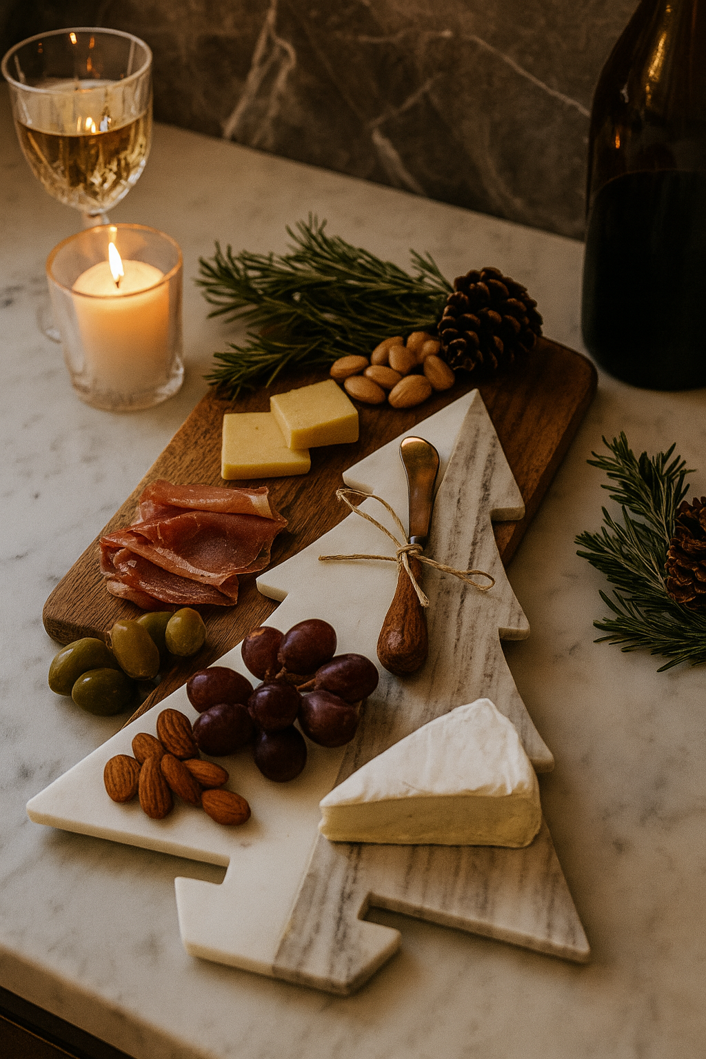 Marble Christmas Tree Board, Two-toned - Image 2