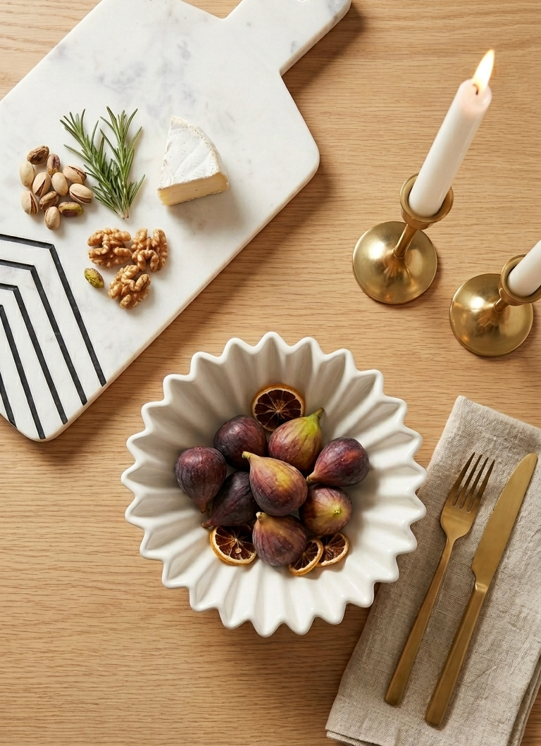 Margot Fluted Bowl, White - Image 3