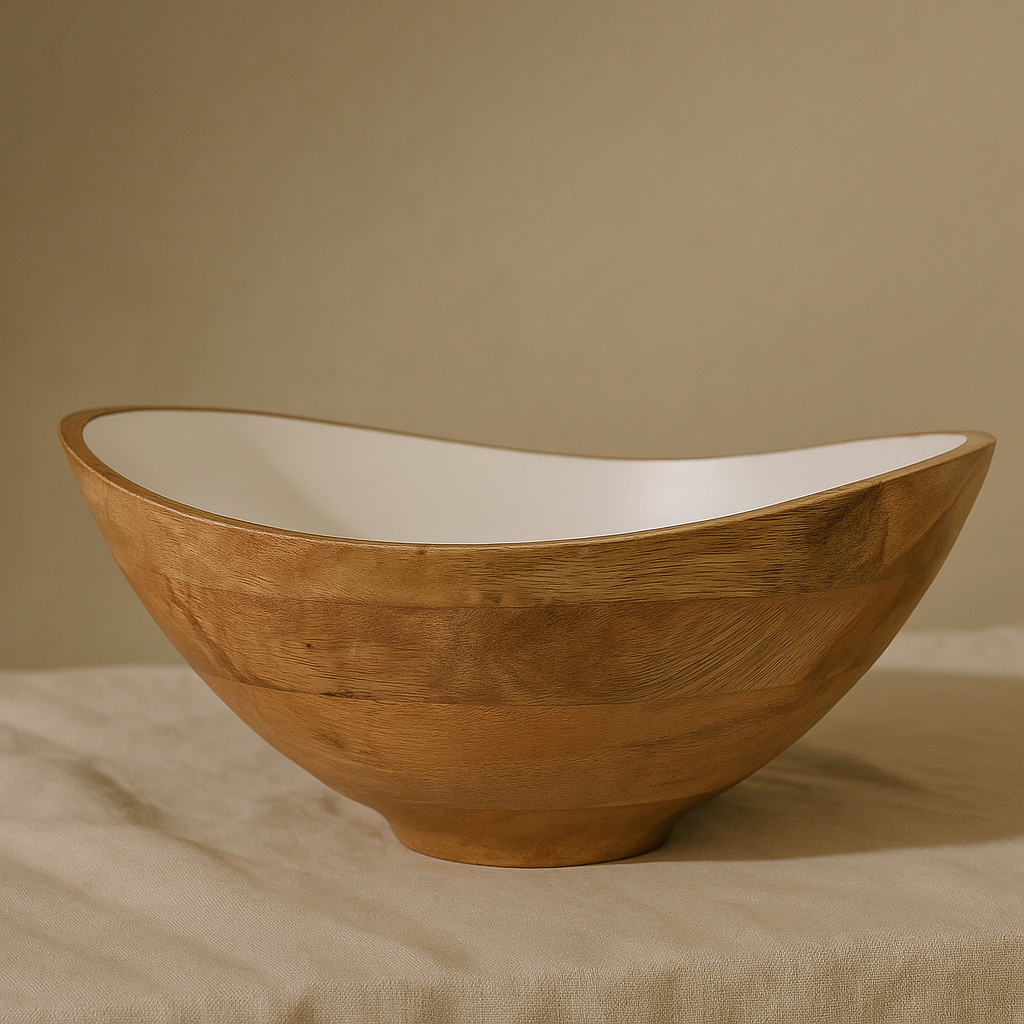 Palmer Wood + White Bowl and Salad Servers (Bundle) - Image 5