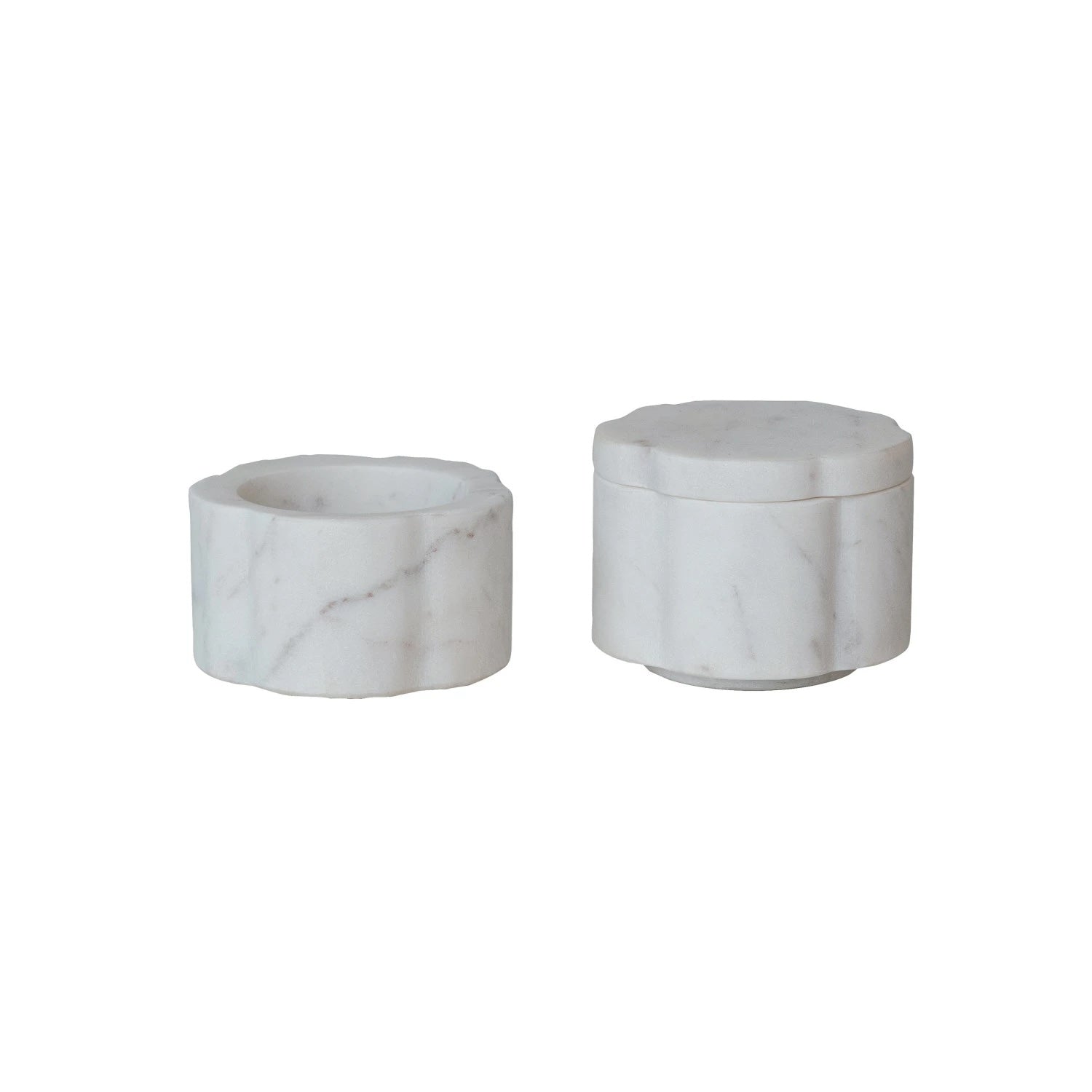Marble Pinch Pots, Scalloped, Set of 2 (Stackable) - Image 3
