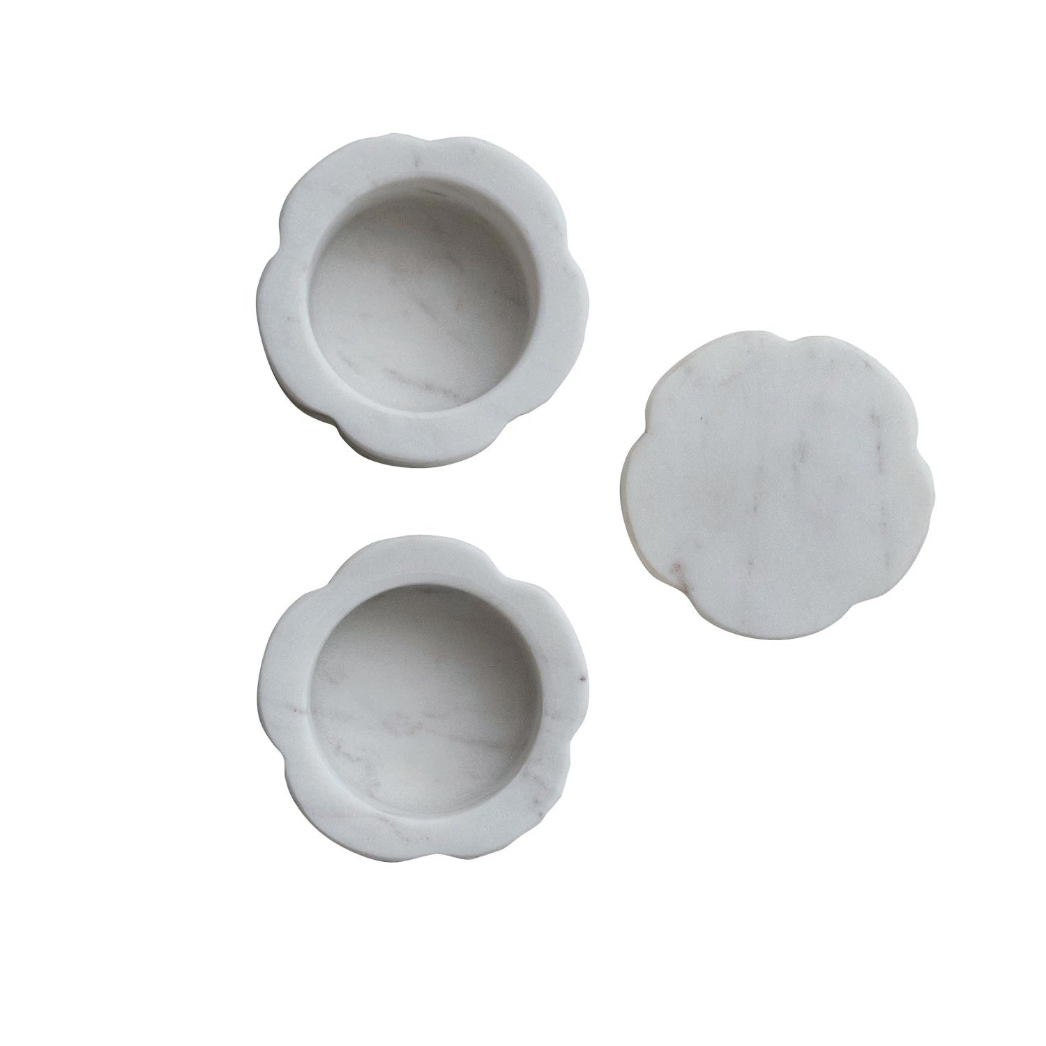Marble Pinch Pots, Scalloped, Set of 2 (Stackable) - Image 5