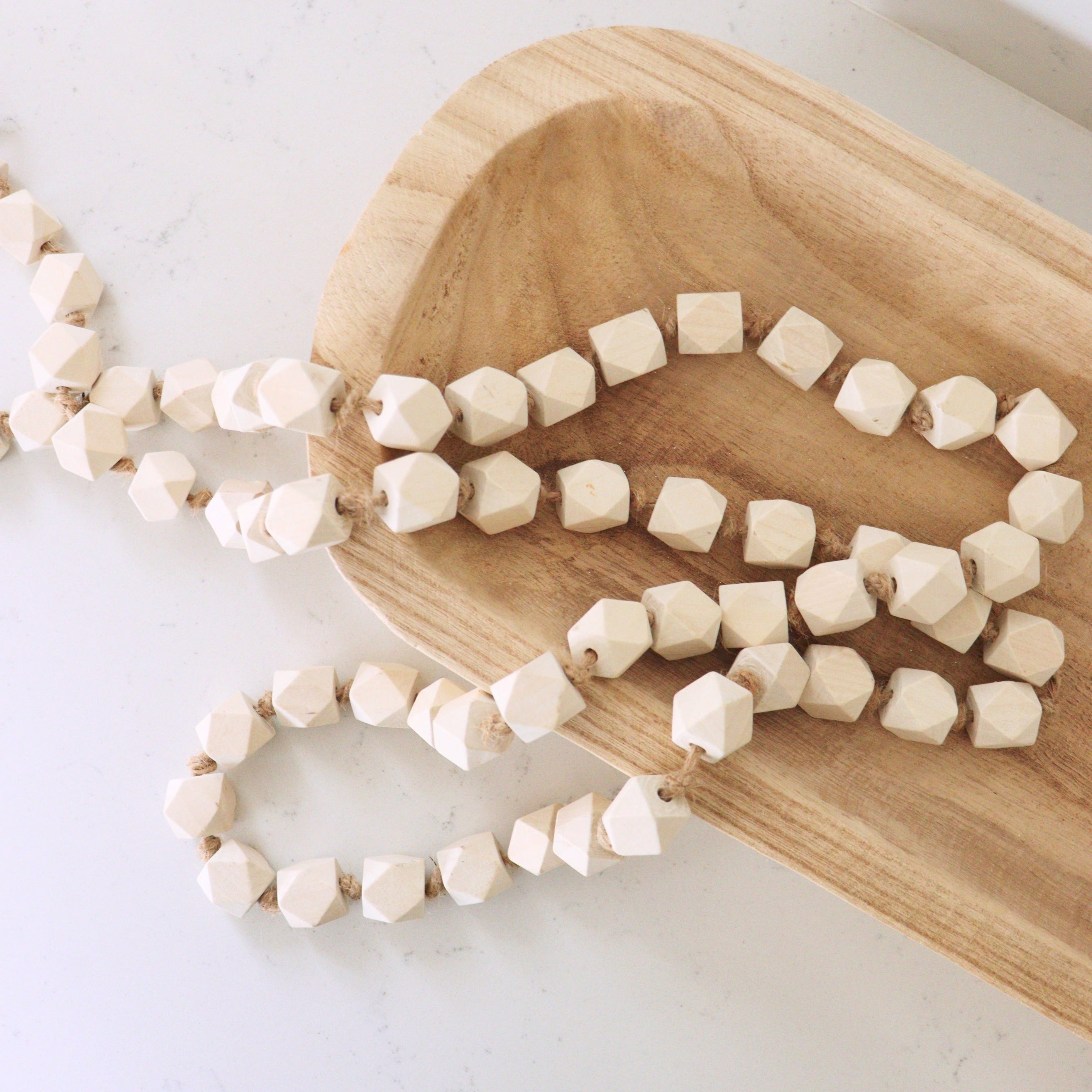 Geometric Wood Beaded Garland - Image 2