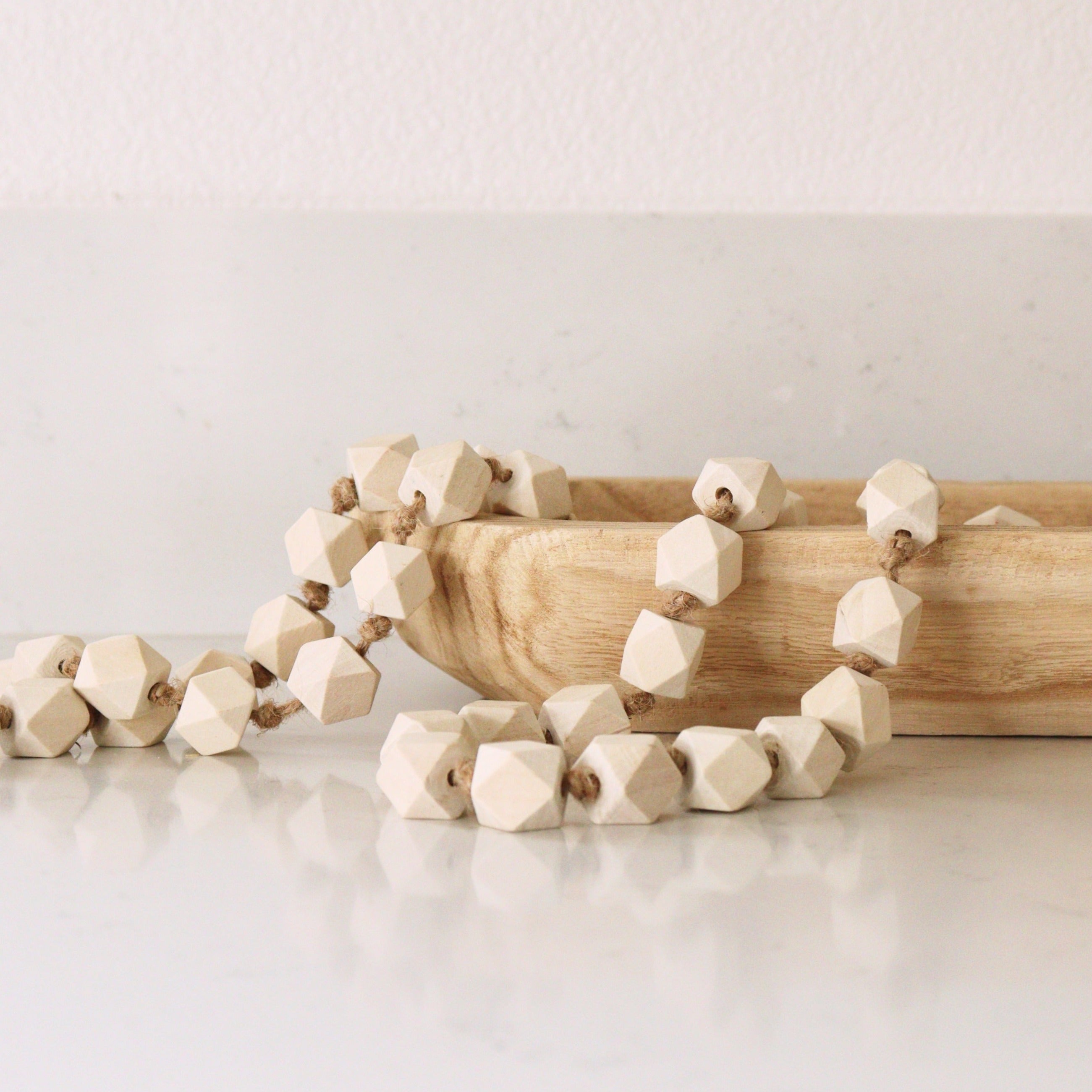 Geometric Wood Beaded Garland - Image 3