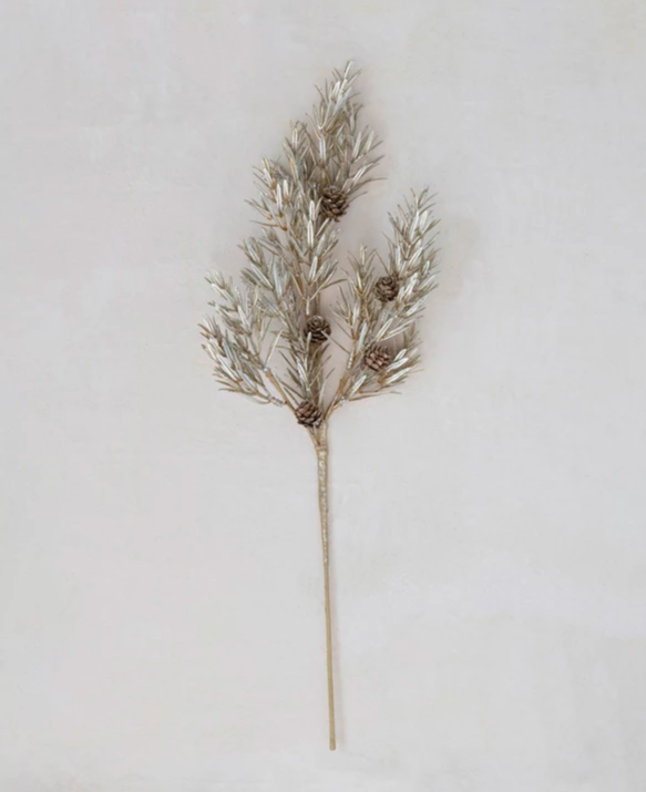 Pine Stems with Pinecones, Gold Finish - Image 3
